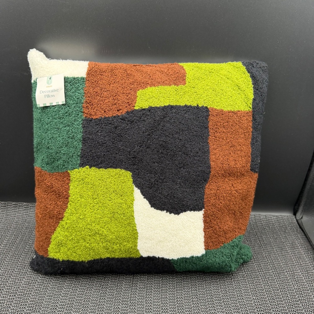 Target Square Geo Decorative Pillow Multi-Color Abstract Tufted 14x14 Pillow